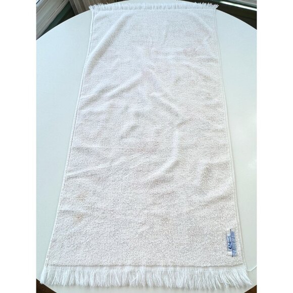 Vintage 70s bath towel, orange, pink, green flowers, fringed, velours terrycloth - Picture 3 of 8